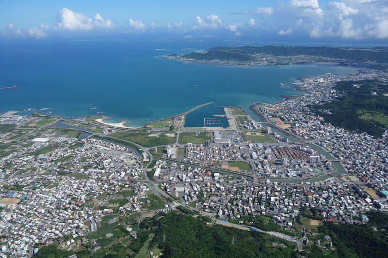 与那原町航空写真